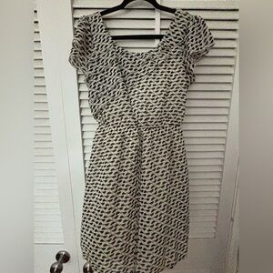 Belle Du Jour Black and White Midi Dress